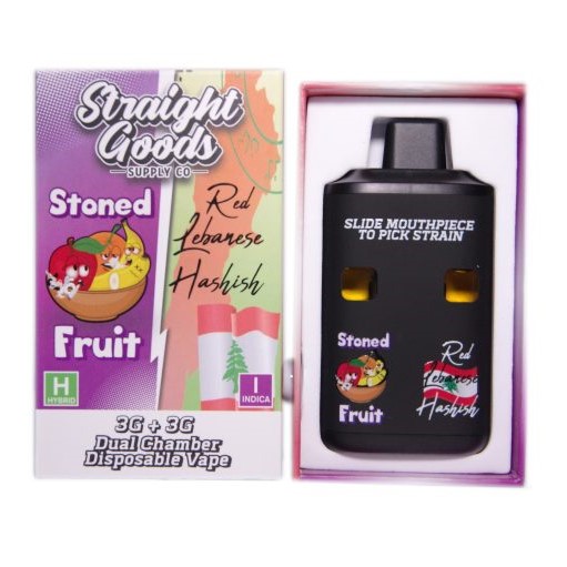 Straight Goods Dual Chamber Vape – Stoned Fruit + Red Lebanese Hashish (3  Grams + 3 Grams) | Buy Weed Online