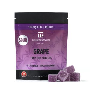 Twisted Extracts Sour Grape Twisted Singles Indica (160mg THC)