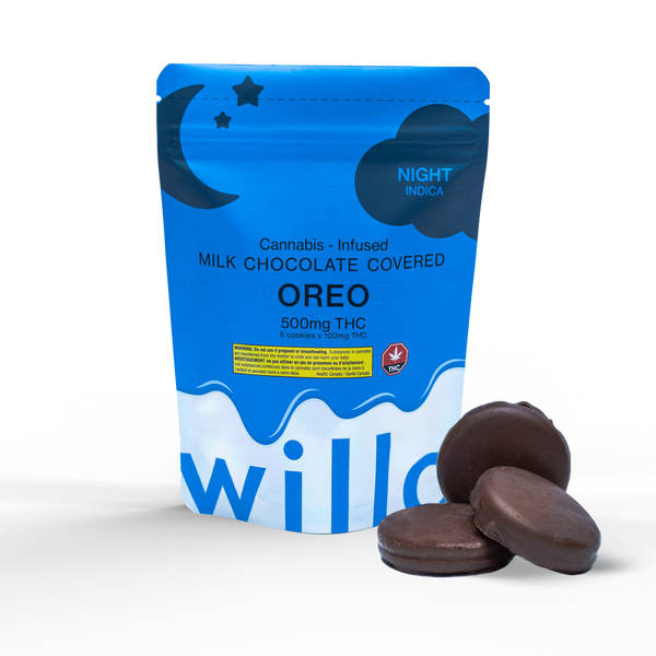 willo-500mg-THC-milk-chocolate-covered-oreo-night
