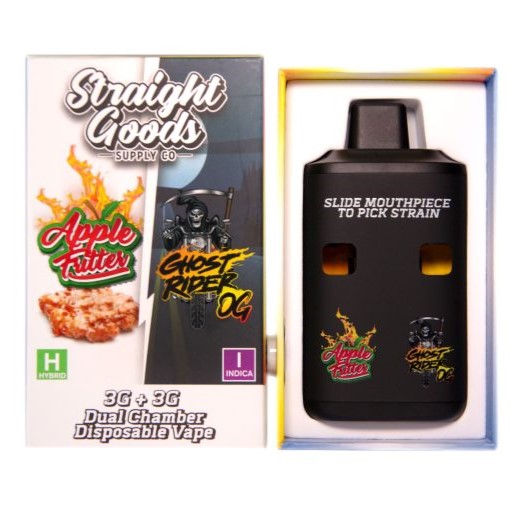 Straight Goods Dual Chamber Vape Apple Fritter + Ghost Rider OG (3 Grams + 3 Grams) | Buy Weed Online | Online Dispensary Straight Goods Dual Chamber Vape Apple Fritter + Ghost Rider OG (3 Grams + 3 Grams) | Buy Weed Online | Online Dispensary