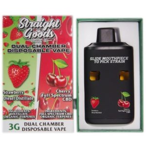 Straight-Goods-Dual-Chamber-Vape-–-Strawberry-Diesel-Distillate-Cherry-Full-Spectrum-CBD-3-Grams-3-Grams
