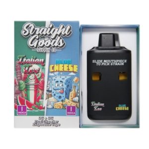 Straight Goods LCD Screen Dual Chamber Vape – Italian Ice + Blue Cheese (3 Grams + 3 Grams)