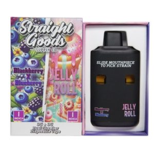 Straight Goods LCD Screen Dual Chamber Vape – Blackberry X Blueberry + Jelly Roll (3 Grams + 3 Grams)