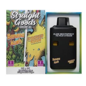 Straight Goods LCD Screen Dual Chamber Vape – Banana Kush + Kosher Kush (3 Grams + 3 Grams)